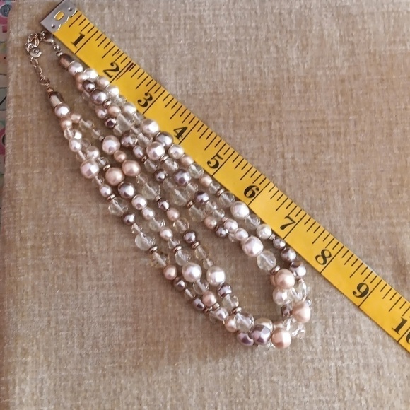 Liz Claiborne Multi Strand Gold Tone Beaded Necklace - Picture 3 of 5